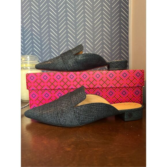 NEW TORY BURCH ROSALIND 20MM MULE PRINTED SUEDE - Blue - Picture 9 of 12